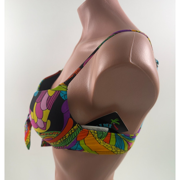 Bikini Bay Underwire Padded Push Up Twisted Bikini Top  Size 10 - Picture 4 of 14